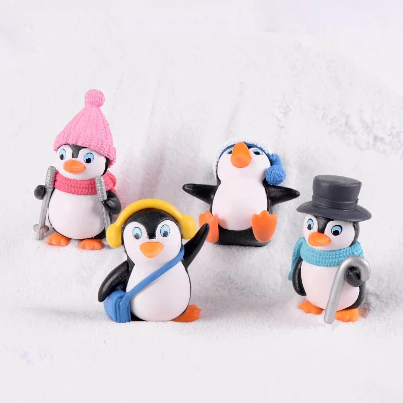 Mini Winter Penguin Miniature Figurine Crafts Christmas Figurines For Fairy Garden Gnomes Moss
