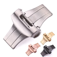 Застежка из нержавеющей стали 20 мм 22 мм серебристый золотой черный матовый металлический ремешок для часов с пряжкой аксессуары