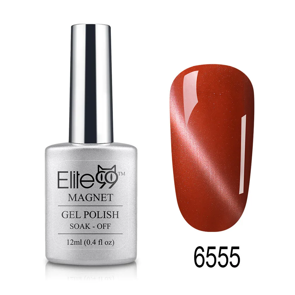 Elite99 12ml Cat Eye Gel Nail Polish Soak Off Magnetic UV Gel Varnish Nail Art Manicure Gel Semi Permanent 3D Effect Gel Lacquer - Цвет: 6555