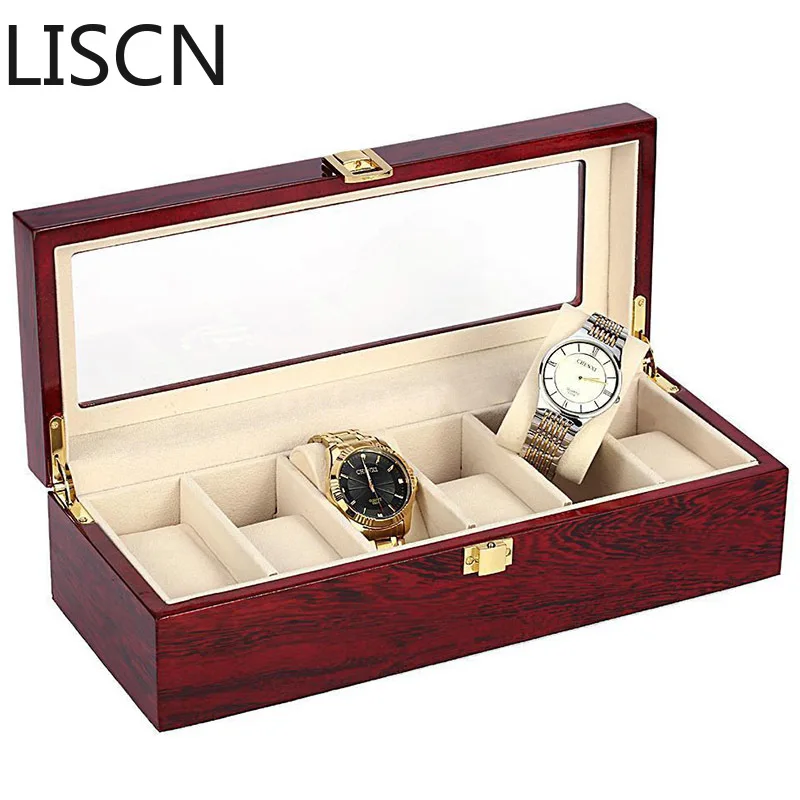 Buy LISCN 2019 New Luxury Wood 6 Grid Red Watch Box Storag Display Watches Boxes Display Jewelry Case Organizer Holder Promotion Box for only 38.99 USD Buy LISCN 2019 New Luxury Wood 6 Grid Red Watch Box Storag Display Watches Boxes Display Jewelry Case Organizer Holder Promotion Box for only 38.99 USD