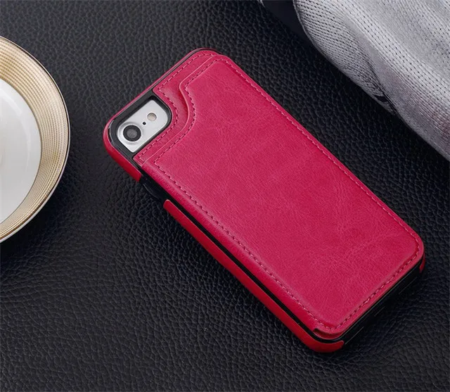 Rose Red Кошелек чехол для телефона из искусственной кожи для iPhone XR XS Max 7 8 Plus флип-держатель для карт карман для samsung S10 Plus S8 S9 Note8 чехол - Цвет: Rose Red