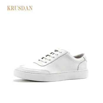 

New Genuine leather men's shoes Fashion Casual sneakers men tenis masculino adulto white Flat Walking Shoes Hombre Trainers