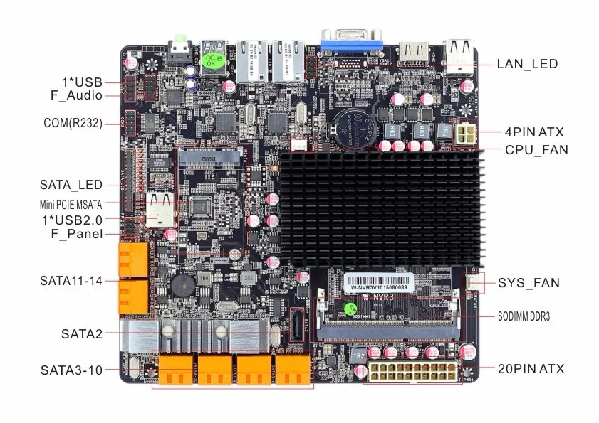 HCiPC J1900 6Bay Мини компьютер, NAS PC, J1900 NAS BareBone, 6Bay NAD HDD корпус, P401-1 HCNAS(Node6)+ Motheboard+ 8G ram