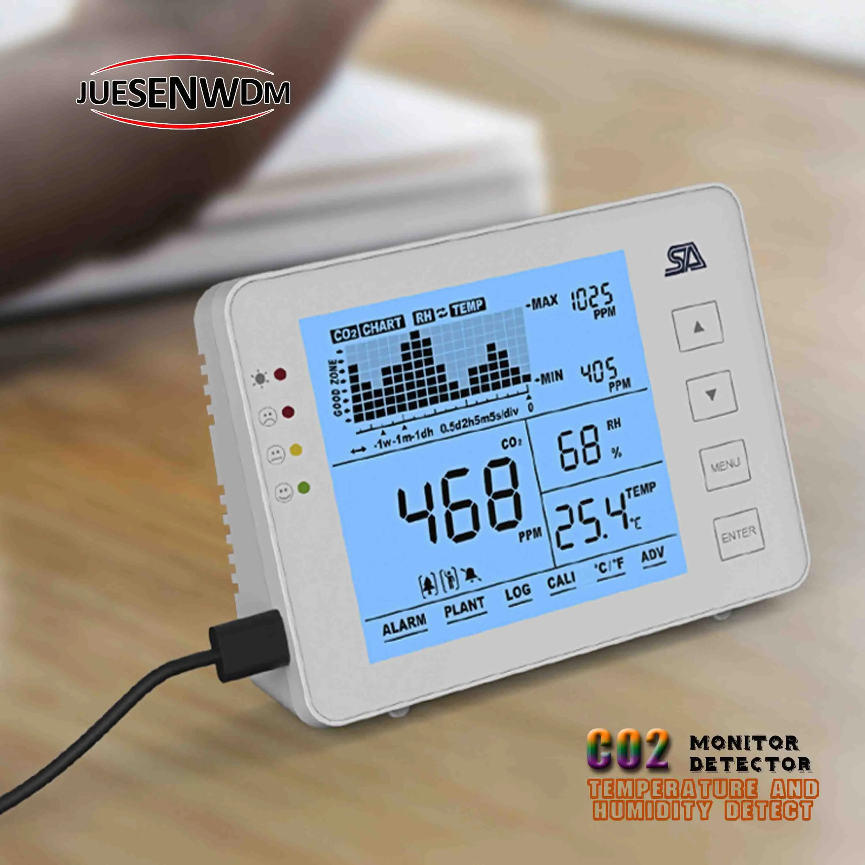 5v Usb Measurement Ndir Co2 Sensor Module Monitor Detector Temperature  Humidity For Greenhouses,home,hotel,factories - Gas Detector - AliExpress