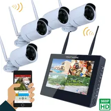 Новинка Plug And Play 4CH Беспроводной NVR Kit P2P 960 P HD Открытый ИК IP видео CCTV Камера WI-FI наблюдения Системы