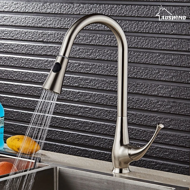 Special Price 360-degree Rotating Brushed Kitchen Faucet Hot and Cold Single-hole Dual-control Pull Out Double Sink American Faucet YM058 Special Price 360-degree Rotating Brushed Kitchen Faucet Hot and Cold Single-hole Dual-control Pull Out Double Sink American Faucet YM058