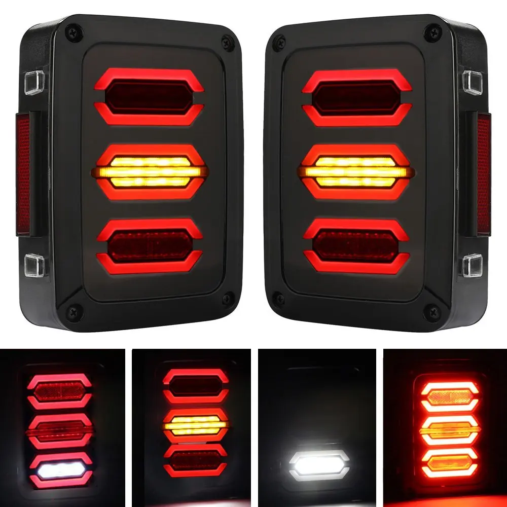 

EU/USA Edition reverser Brake Turn Signal LED Rear Tail Light For Jeep Wrangler LED Tail Light With Brake Turning Reverse Light