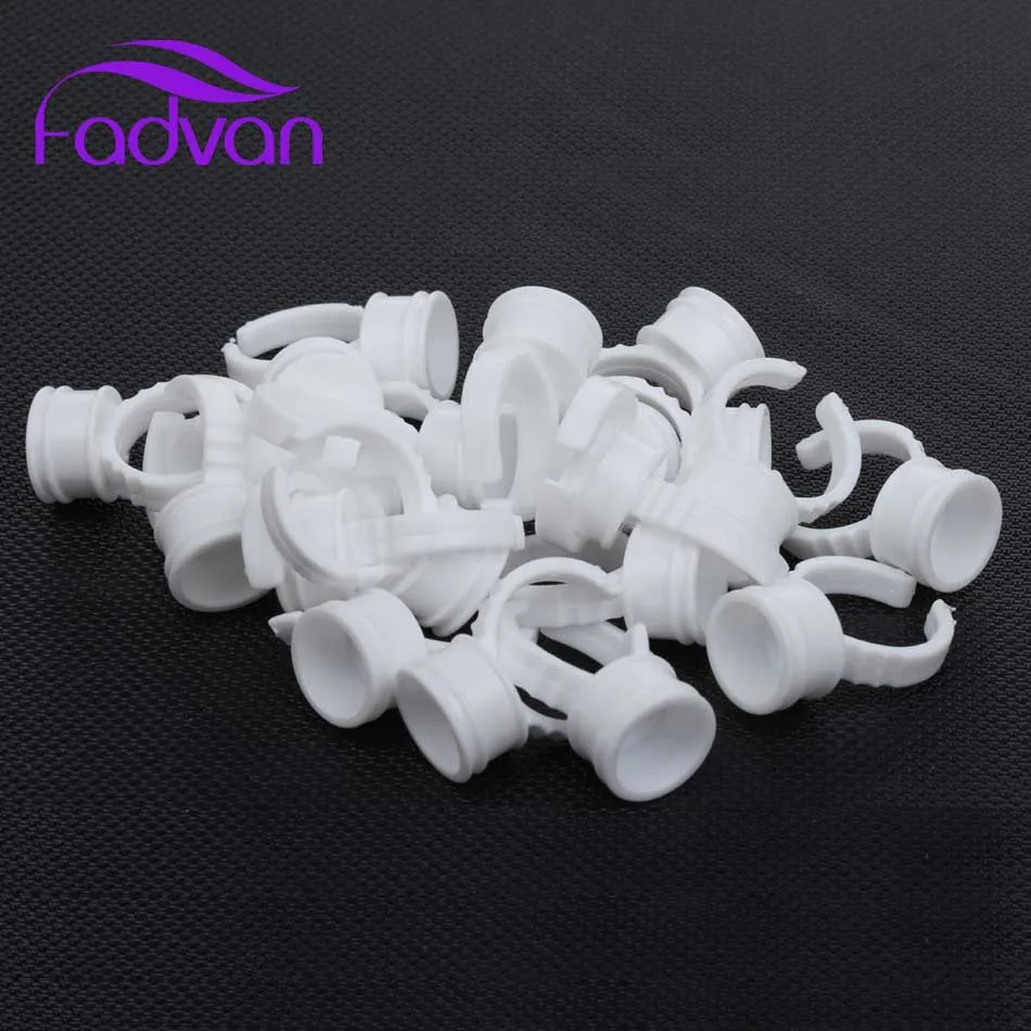 

Eyelash Glue Holder Ring 100 Pcs Disposable Glue Holder Ring Pallet for Eyelash Extension Tattoo Pigment