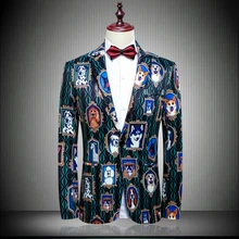 Xiu Luo модный мужской блейзер роскошный с жаккардовым цветочным узором блейзер тонкий Masculino выпускного вечера вечерние мужская стильная куртка плюс размер 4xl