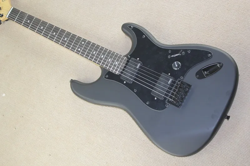 

free shipping Top quality New Arrival St Matte black Electric Guitar black color pickguard emg pickup electric guitar 1027