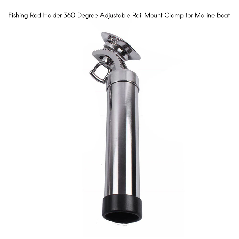 Fishing Rod Holder 360 Degree Adjustable Rail Mount Holders Stainless Steel Clamp for Marine Boat | Автомобили и мотоциклы