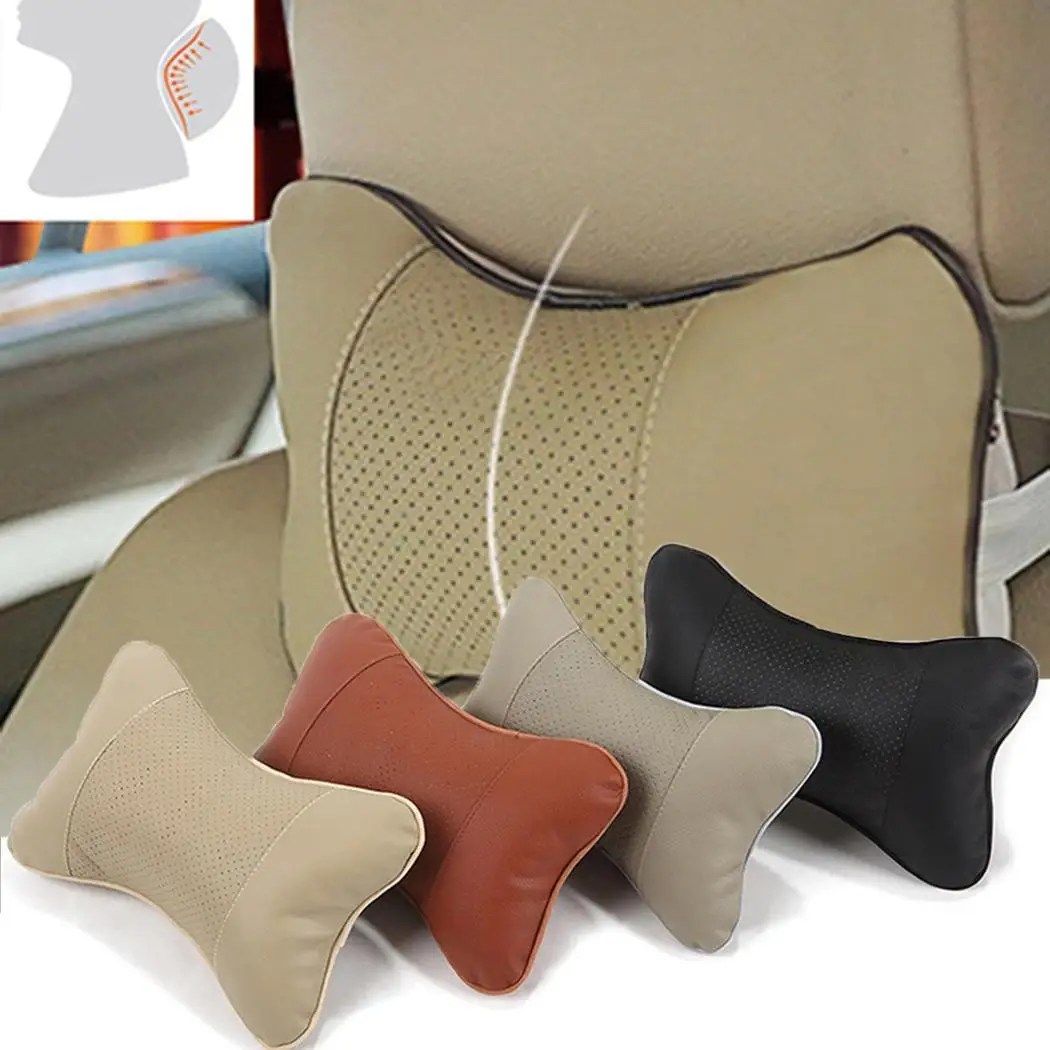 

General Car PU Leather Seat Headrest Neck Rest Gray, Beige, Brown, Black Cushion Headrest Pillow Pad