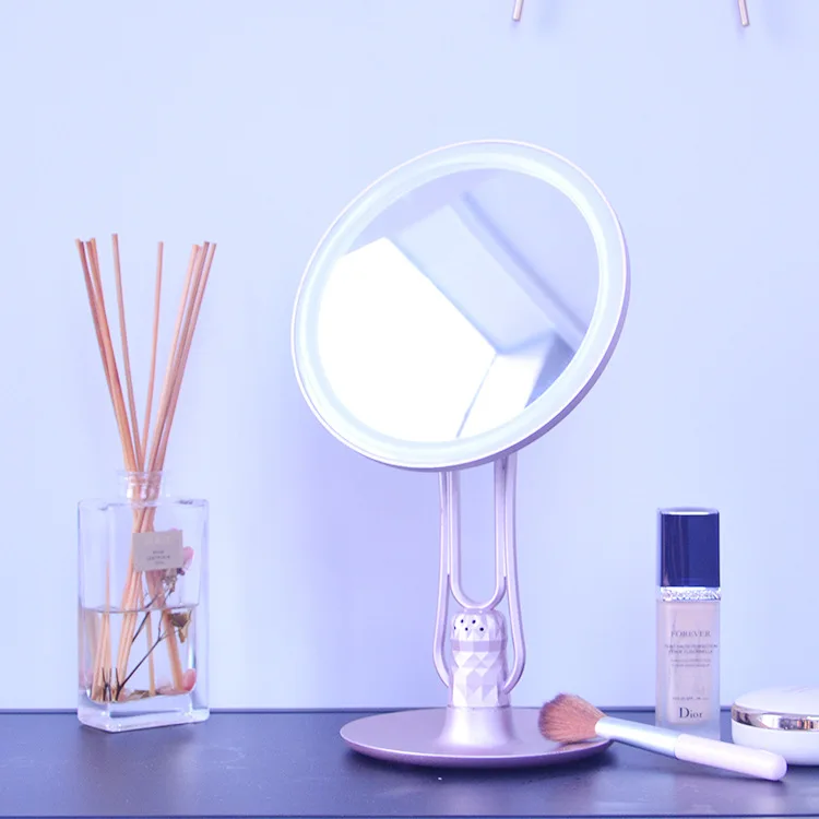 

1PC Creative Smart LED Fill Light Makeup Mirror Plastic Desktop Aromatherapy Princess Mirror Dressing Mirror With Light G0425