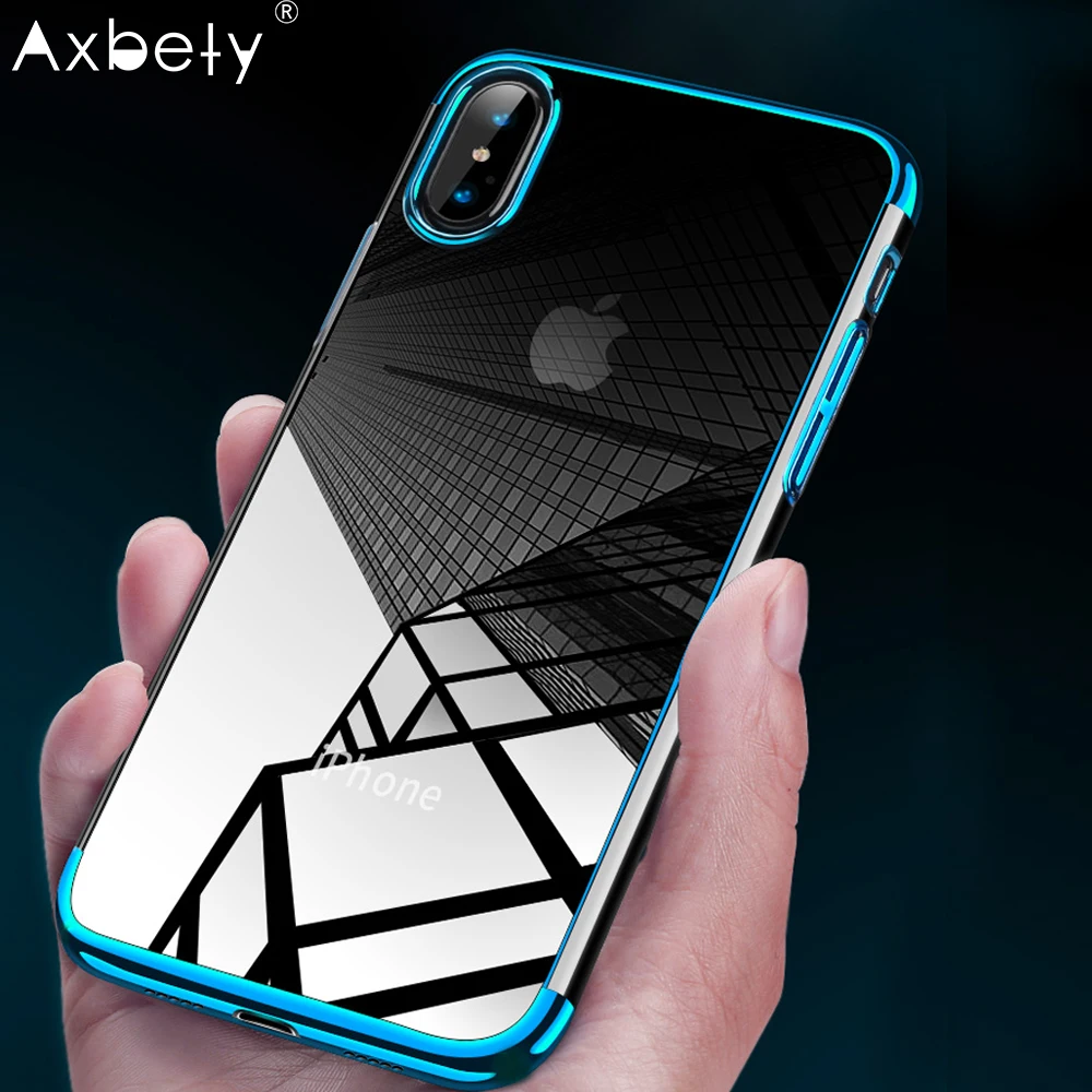 Luxury clear Case For iPhone X Case Fashion Soft Silicone Gel Gold