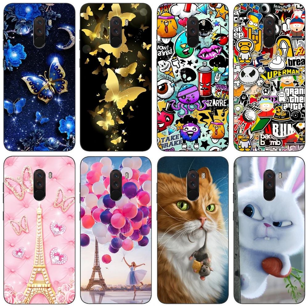 

For Xiaomi Pocophone F1 Case 6.18' Soft Silicone Printing Pattern Phone Cover Cases for Xiomi Pocophone F1 Poco F1 Fundas Coque
