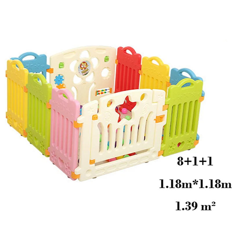 Детский манеж, детский сухой бассейн, детский пластиковый забор с игрушками, звездное снаряжение, защитный барьер, Ползунки для новорожденных, крытая игра - Цвет: 8 plus 2