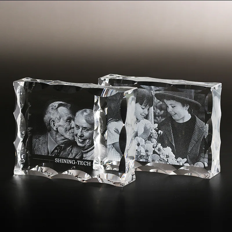 Персонализированная Хрустальная фоторамка индивидуальная стеклянная 3D