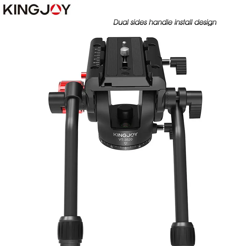 KINGJOY официальная VT-3520 головка штатива гидравлическая панорамная видео головка для штатива монопод держатель камеры подставка для мобильных зеркальных фотокамер DSLR
