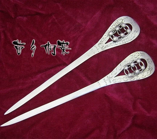 

Guizhou Miao jewelry Miao handmade Miao silver hairpin Hair ornaments Shuanglong hairpin