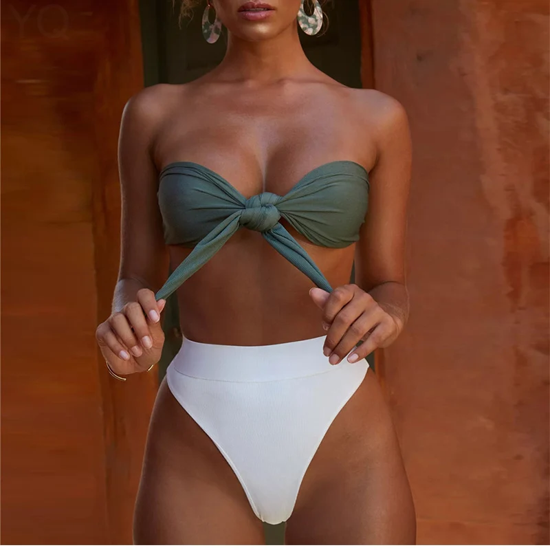 ZAFILLE Высокая талия Купальник бикини пуш ап купальник женский Maillot De Bain Femme