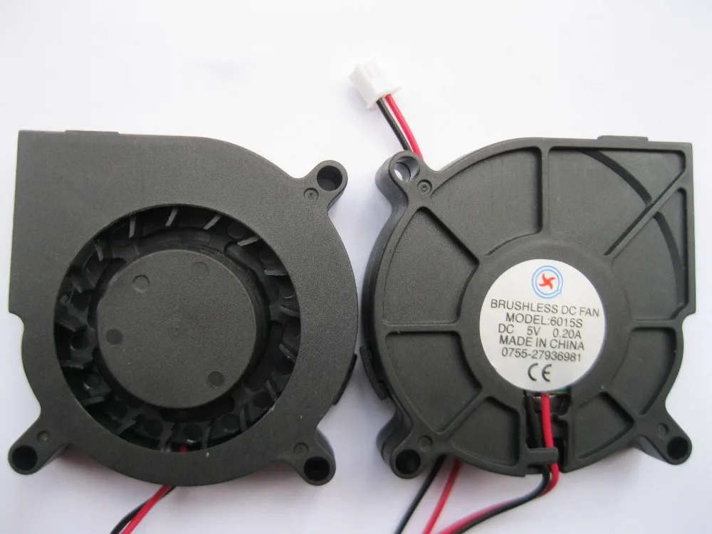 

2 pcs Brushless DC Cooling Blower Fan 6015S 5V 60x60x15mm 2 Wires