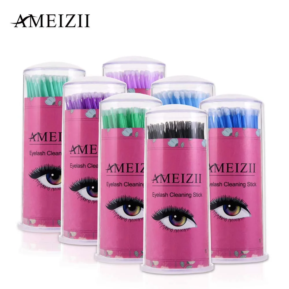 100Pcs Pack Hot Lint Disposable font b Makeup b font Brushes Individual Lash Removing Tools Swab