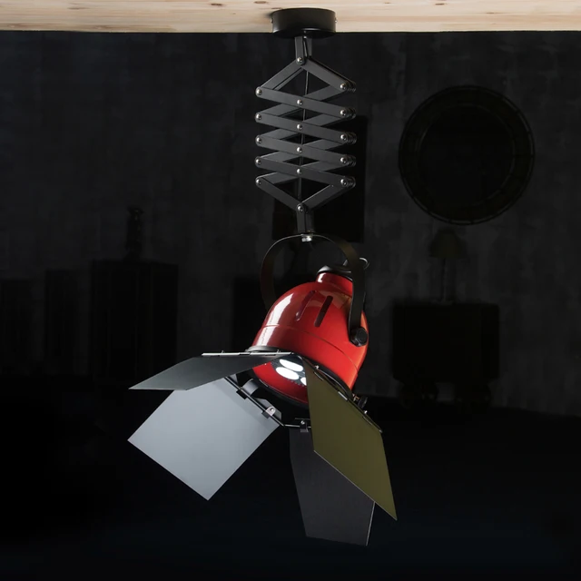 industrial stretching ceiling lamps e27 40w iron red ceiling lighting without bulb decoration for bar hotel