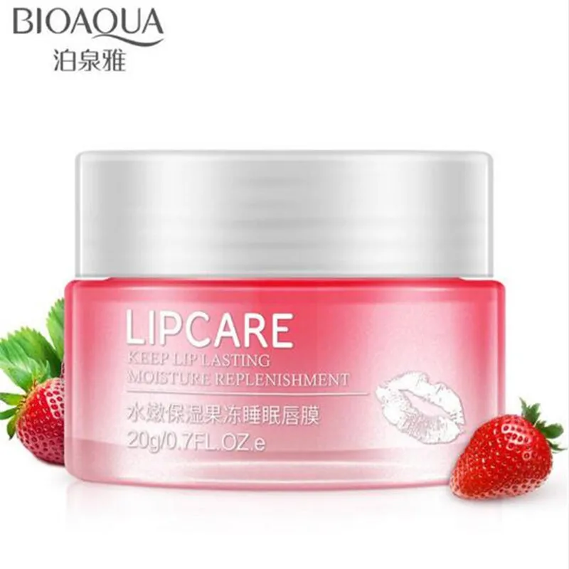 

Strawberry Lip Sleeping Mask Exfoliator Lips Balm Moisturizer Nourish Lip Plumper Enhancer Vitamin Skin Care Night Cream