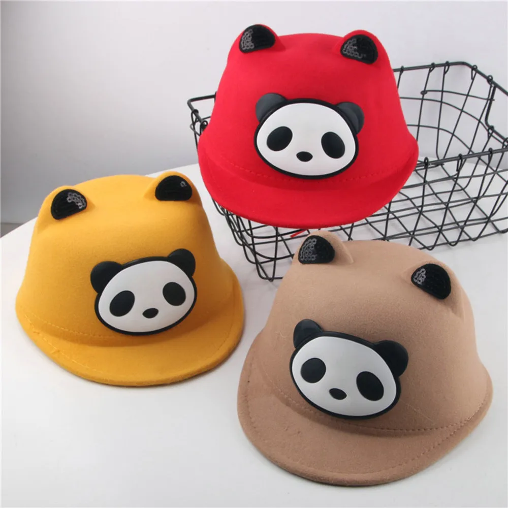 

MUQGEW 2019 Hot Sale Cute Child Girl&Boy Bongrace Winter Cartoon Panda Warm Hat Peak Baseball Cap Dropshipping Baby Hats