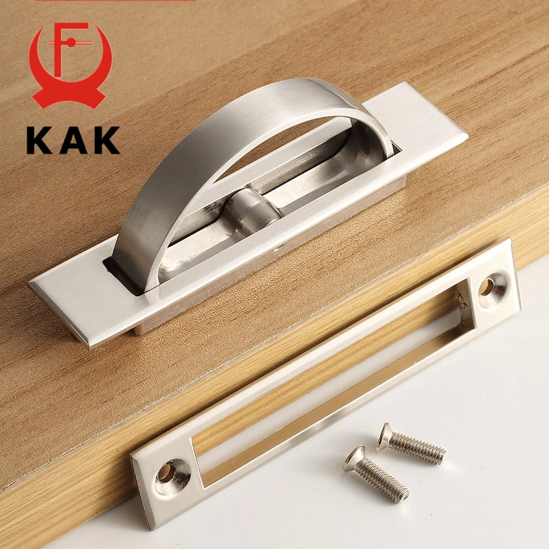 2 قطع kak kak حصير الخفية مقابض سبائك الزنك أرضية راحة سحب غطاء مقبض الباب مشرق الكروم الأجهزة والأثاث