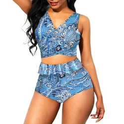 Sfit Summer Women Tie Back High Waist Floral Print Low Cut Bikini Set Bathing Suit Push-up Casual Swimsuit Brazilian Mujer 2019 Sfit Summer Women Tie Back High Waist Floral Print Low Cut Bikini Set Bathing Suit Push-up Casual Swimsuit Brazilian Mujer 2019