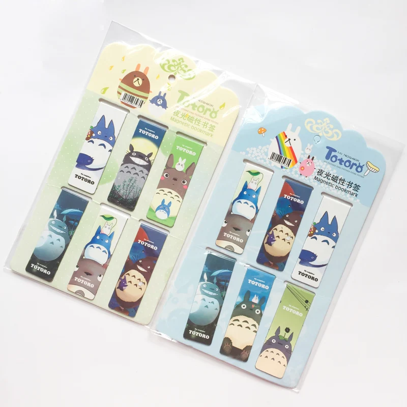 

I23 Pack of 6PCS Cute Totoro Magnet Bookmarks Paper Clip School Office Supply Stationery Marker of Page