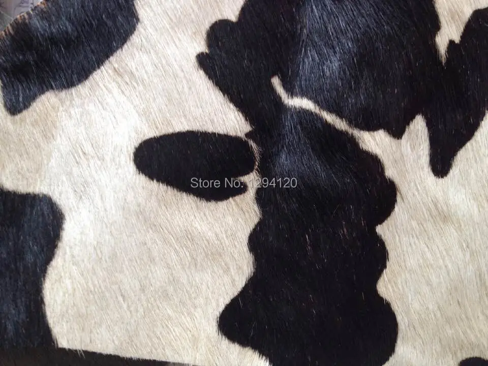 Milk Cow Patterns Genuine Horse Fur and Leather Fabric for Purse/Home decoration/Rug