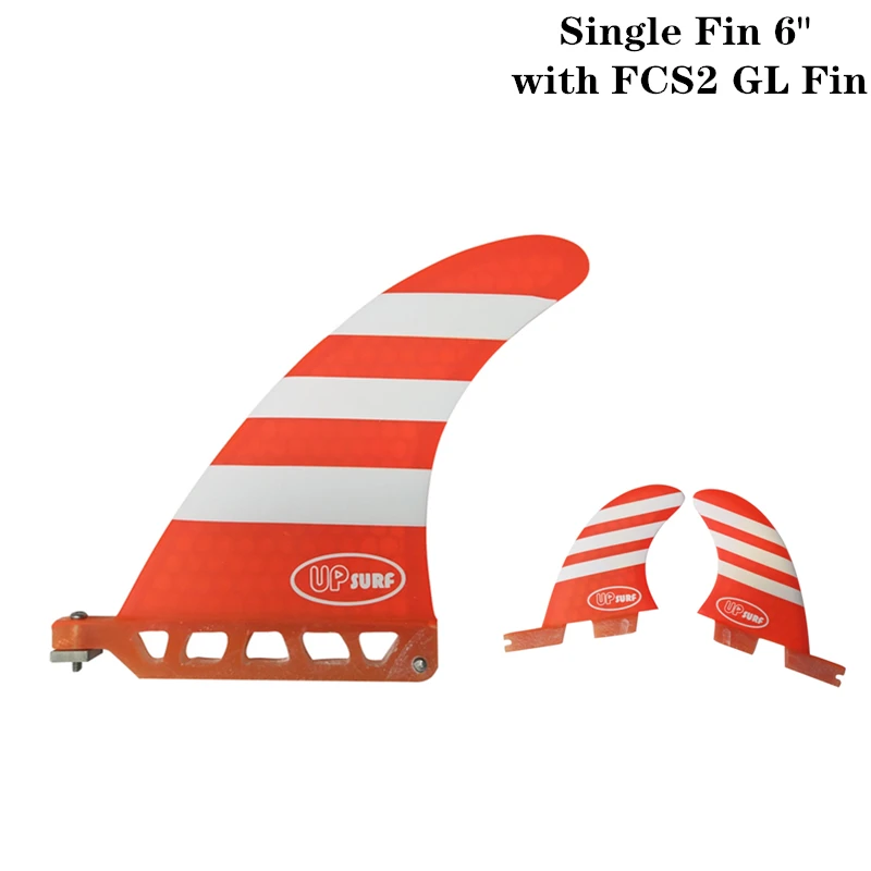 

Surf Longboard Fins Surfboard Single Fin 6" with FCS2 GL Fins Surf Blue/Red color Surfing Fin 6 Length