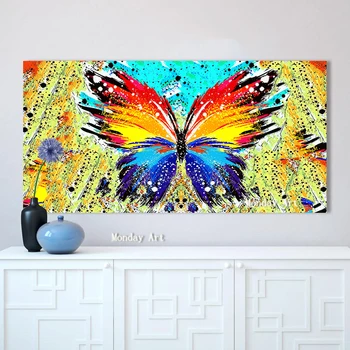 

Large Hand Painted Abstract butterfly Oil Painting on Canvas Abstract Wall Picture for Living Room Bedroom office Wall Art Decor