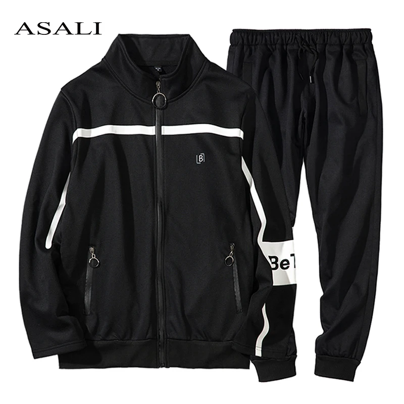 

Spring Winter Men Sportswear Set Two Piece Tracksuits Male Striped Zipper Sweatshirt Coats Mens Casual Track Suits Drop Shipping