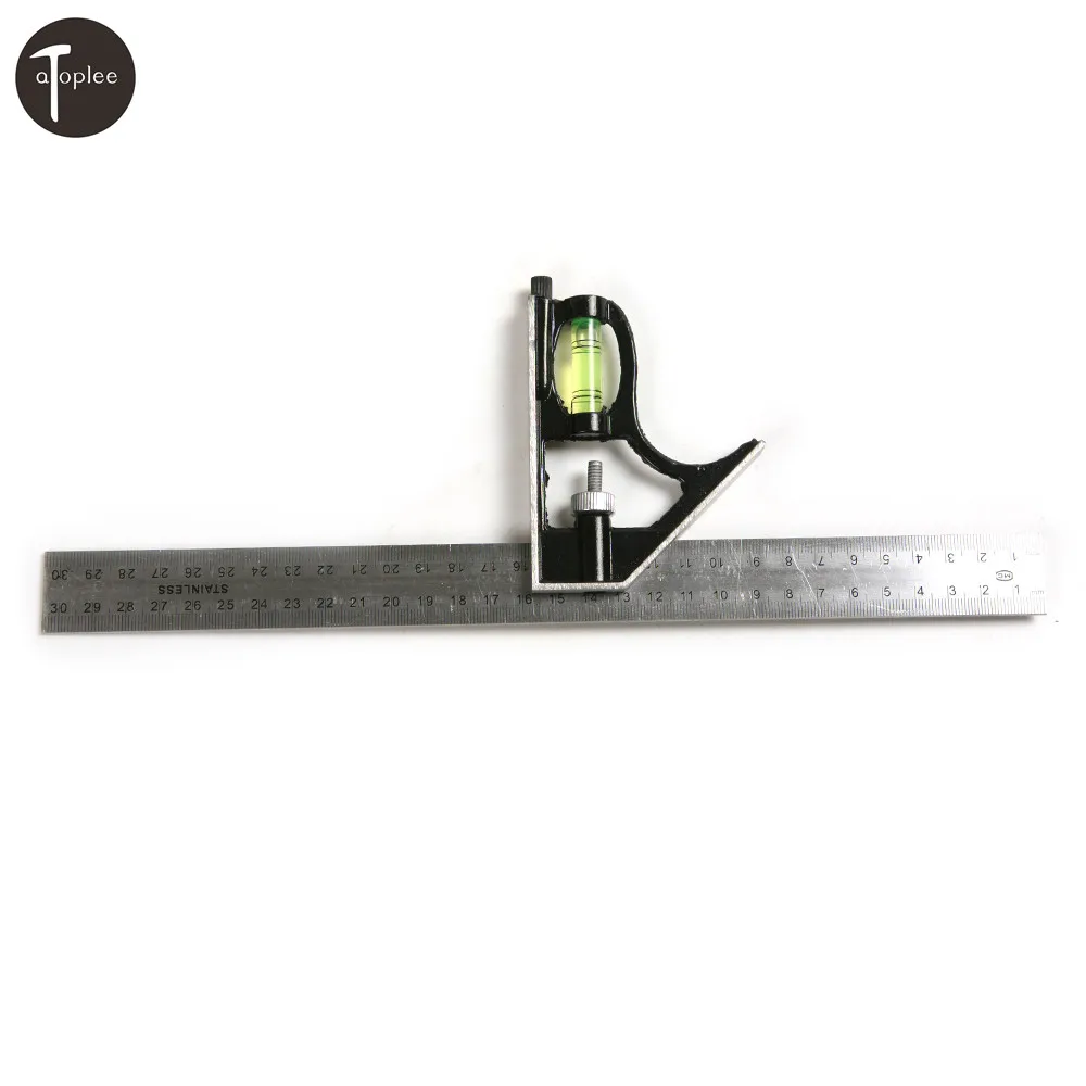 1Set 300mm 12" Adjustable Engineers Combination Tri Square Ruler