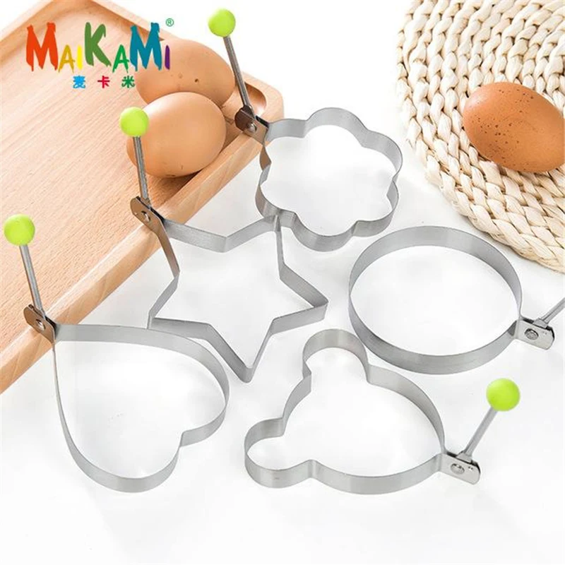 

MAIKAMI 1Pcs Stainless Steel Non Stick Fantastic Egg Pancake Maker Ring Kitchen Baking Omelet Moulds flip cooker Egg Ring Mold