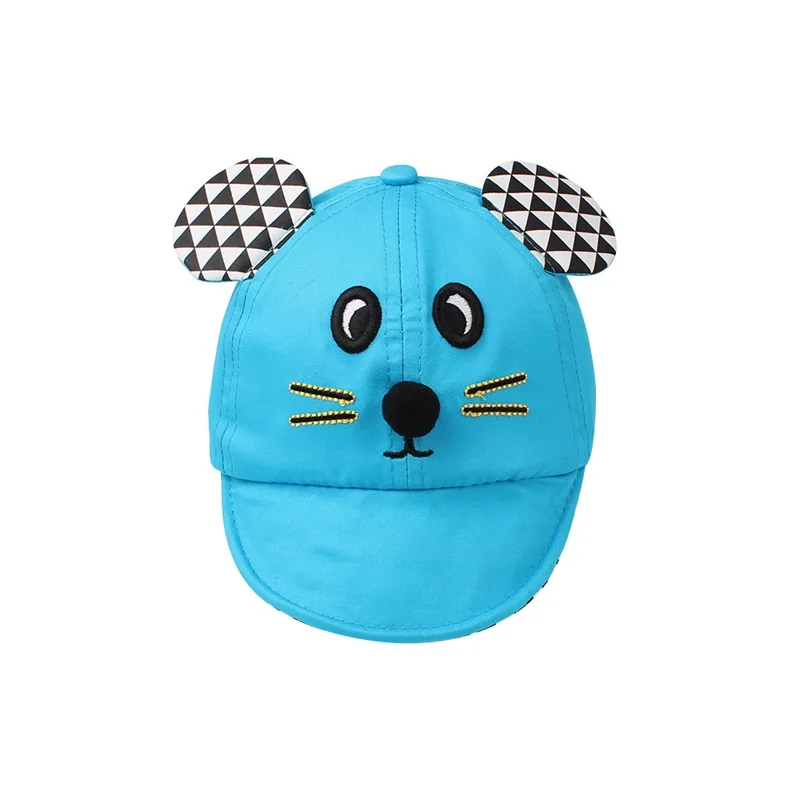 Cartoon Mouse Baby Cap Plaid Fashion Pattern Hat For Girls Cotton Kids Sun Hat Mouse Ears Summer Baby Cap Baby Boys Clothing (18)