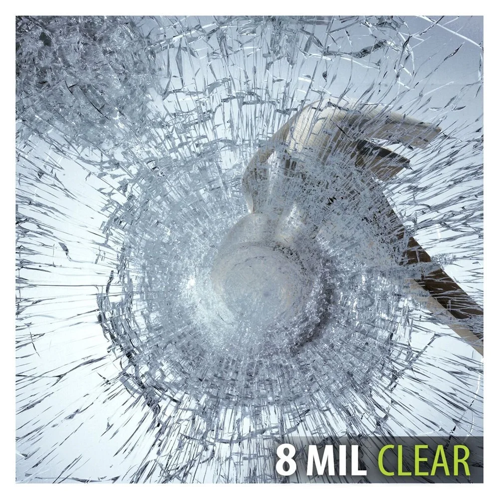 

8mil Security and Safety Window Film Clear UV Blocking Adhesive Shatterproof Window Protection Vinyl Office Home Window Film