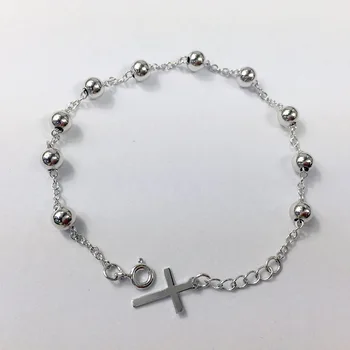 

Louleur 925 Sterling Silver Bead Cross Bracelets Silver Color Sterling Silver Friendship Bracelets For Women Charms Jewelry
