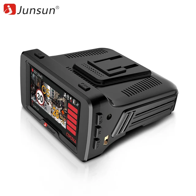 Junsun Автомобильный dvr Радар-детектор gps 3 в 1 FHD1296P 170 Degre Ambarella регистратор Dashcam Speedcam Анти радар для России рекордер