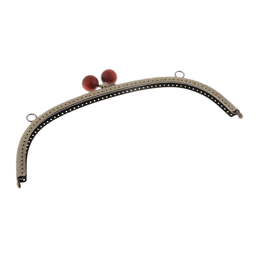  24.5cm Metal Arch Frame Kiss Clasp Lock Bead Head for DIY Handbag Purse Coin Bag