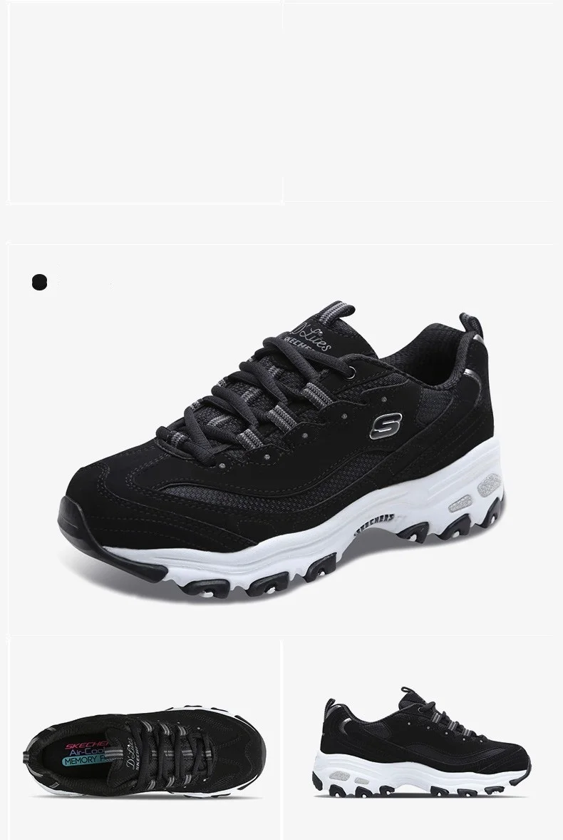 Skechers D'lites/Повседневная обувь; женская модная обувь на платформе; коллекция года; женская обувь на толстом каблуке; обувь на шнуровке; zapatos mujer; 11930-BBK