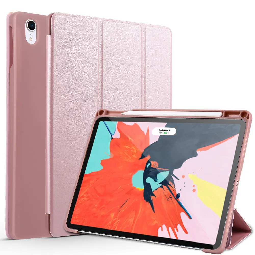 Для iPad Pro 11 чехол с карандашом держатель из искусственной кожи силиконовая подставка+ Жесткая задняя крышка из ПК для iPad Pro 11 чехол