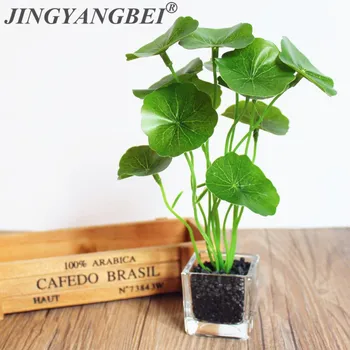 

Glass pot Artificial Oak leaves lotus leaves potato leaves vase set desktop bonsai Potted Home wedding Decoration christmas gift