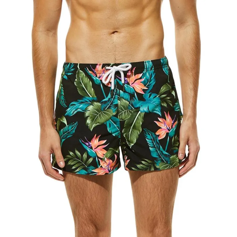 Новые быстросохнущие мужские шорты для плавания летние мужские дышащие трусы брюки с цветочным принтом одежда для плавания пляжные шорты тонкая одежда мужские спортивные