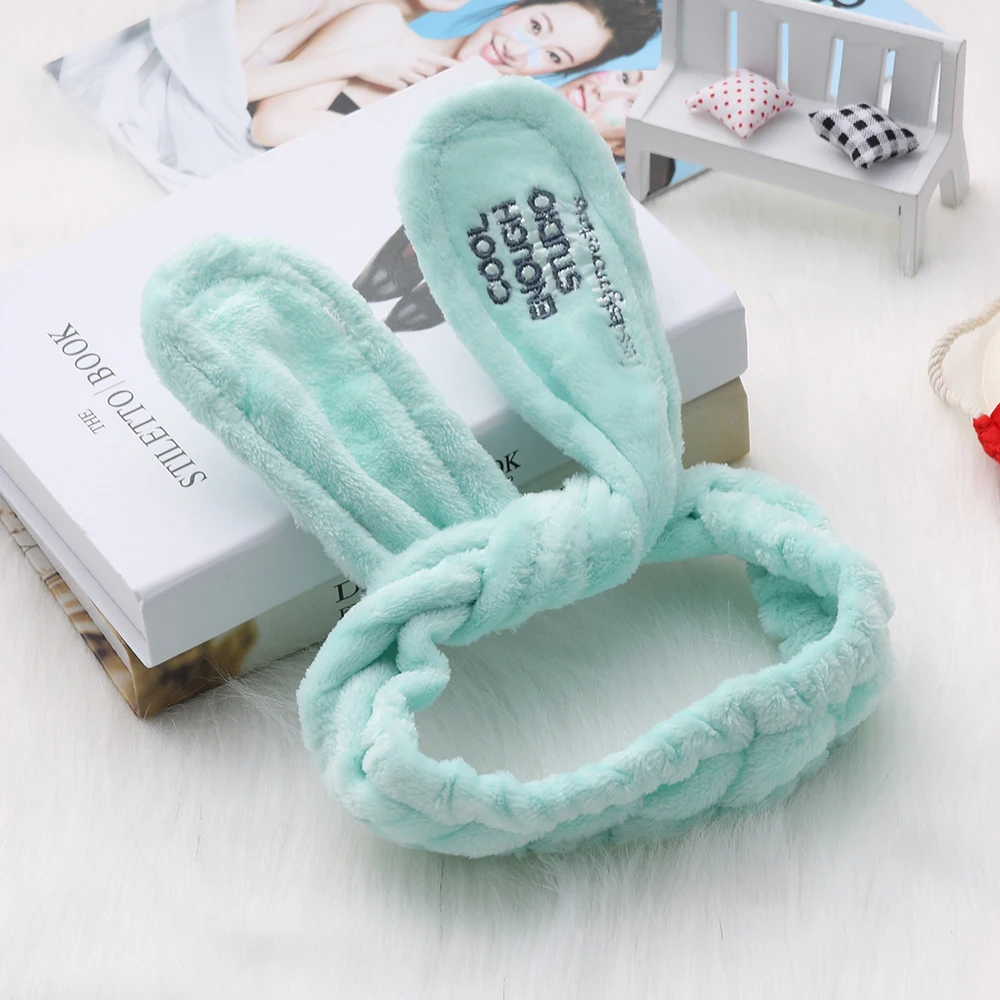 

1PC NEW Women Face Wash Elastic Stretch Hairband Korean Rabbit Ear Makeup Turban Soft Towel Wrap Tie Headband Hair Accessories