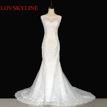 

Hot sale free shipping Elegant beautiful lace flowers mermaid Wedding Dresses vestidos de noiva robe de mariage bridal dress