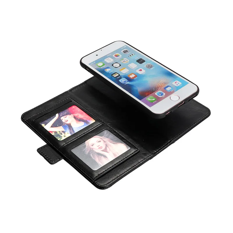 2 в 1 съёмный корпус для Apple iPhone 6 6 S Plus Чехол-кошелек кожаный чехол-книжка чехол для iPhone 6 6 S чехлы для телефонов с магнитом